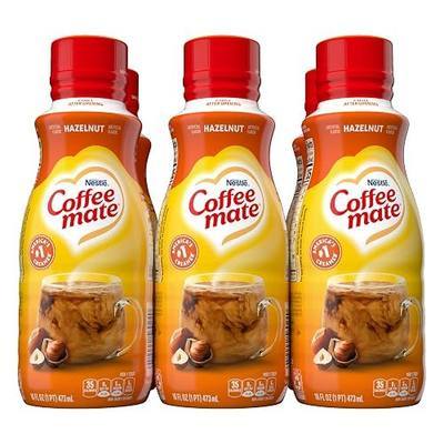 Coffee Mate Hazelnut Liquid Coffee Creamer, 16 Oz, 6 Pack | Non-dairy liquid coffee creamer; hazelnut; lactose and gluten free; 6 x 16 oz
