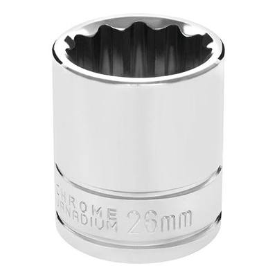 Performance Tool W32826 1/2 Drive 12-Point Socket, 26mm