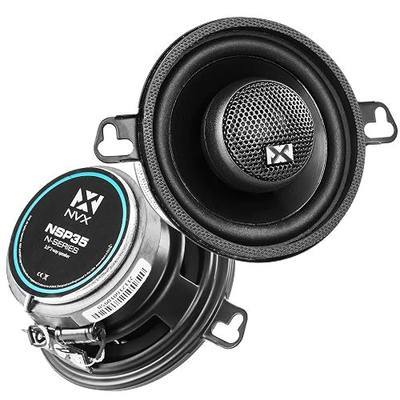 NVX NSP35 3.5" Car Speakers, 200W Max, 70W RMS, 2-Way Coaxial w/Silk Dome Tweeters & Built-in X-Overs, Easy to Install in Cars/Trucks/Doors (Pair)