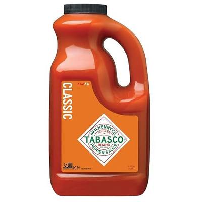 TABASCO® Brand Original Red Pepper Sauce, Medium Hot Sauce, Bulk Plastic Jug, Classic & Versatile, Three Simple Ingredients, For Large Recipes & Marinades, Great on Everything, 64 Fl Oz (Pack of 1)