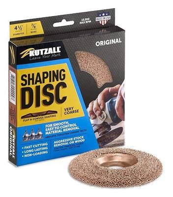 Kutzall Original Shaping Disc - Very Coarse, 4-1⁄2" (114.3mm) Dia. X 7⁄8"(22.2mm) Bore - Woodworking Angle Grinder Attachment for DeWalt, Bosch, Milwaukee. Abrasive Tungsten Carbide, SD412O550