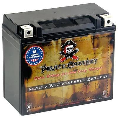 Pirate Battery YTX20HL-BS 310 CCA Maintenance-Free 12V 19Ah Battery Replacement for ATV, Harley Davidson Motorcycle, Jet Skis, Scooter, UTV, and More - Nut and Bolt (T3) Terminal
