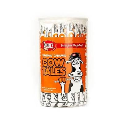 Goetze's Candy Vanilla Caramel Cow Tales, 2.25 lb 36ct Canister | Original Chewy Caramel & Vanilla Cream Filling, Delicious Treats Fresh from the Factory