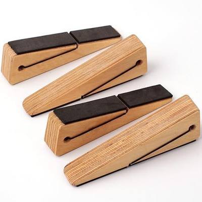Door Stopper Decorative Doorstop Wedge- Pack of 1, Multi Surface Wooden Door Stop with Elastic Rubber Band, Non-Slip Door Stops with Heavy Duty, Quality Design for All Surfaces (Natural,1)