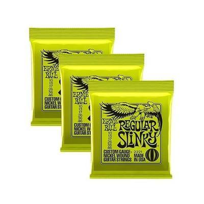 Ernie Ball 2221 Nickel Regular Slinky Electric Guitar Strings 3 Pack