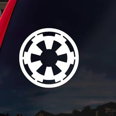 Galactic Symbol for The Empire Car Window Vinyl Decal Sticker 4" Wide (White)