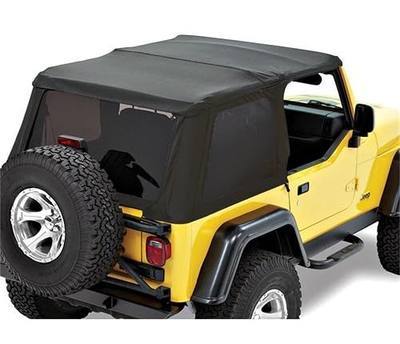 Bestop Trektop Black Twill 5692017 for Jeep Wrangler TJ 2-Door 1997-2006 | Fits Jeep Wrangler TJ, 2-Door, excludes Unlimited, 1997-2006, Black Twill, 5-Year Warranty