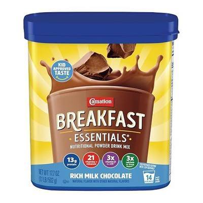 Carnation Breakfast Essentials Powder Drink Mix Rich Milk Chocolate, 17.7 Ounce (Pack of 6)