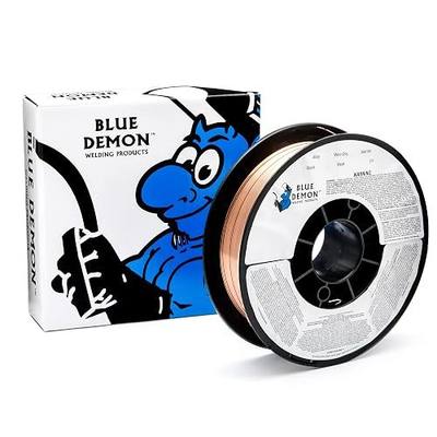 Blue Demon ER70S6 X .030 X 11 LB MIG/GMAW Carbon Steel Welding Wire, All Position, Low Spatter, Formulated to Provide Porosity-Free, X-Ray Quality Welds, 0.03 dia | All Position, Low Spatter, Formulated to Provide Porosity-Free, X-Ray Quality Welds