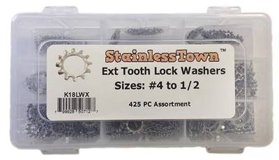 Stainless Steel External Star Lock Washer Assortment Kit