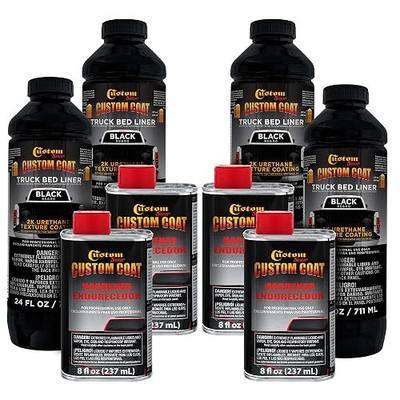 Custom Coat Black 1 Gallon Urethane Spray-On Truck Bed Liner Kit - Easy 3 to 1 Mix Ratio, Just Mix, Shake and Shoot | Professional Durable Textured Protective Coating, Prevent Rust