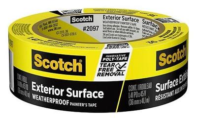 Scotch Exterior Painter's Tape, 1.41 in x 45 yd, Waterproof Masking Tape for Exterior Surfaces, Can Handle Wind, Rain, Humidity & Direct Sunlight, Bonds Aggressively, 1 Roll (2097-36EC-XS)