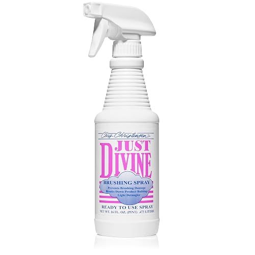 Chris Christensen Just Divine Dog Brushing Spray, Groom Like a Professional, Prevents Brushing Damage, Light Detangler, Ready to Use, All Coat Types, Made in USA, 16oz