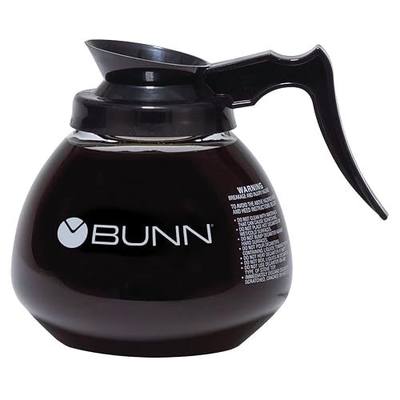 BUNN Coffee Pot Decanter/Carafe Black Regular - New Glass Design Shape - Ergonomic Handle - 12 Cup Capacity -