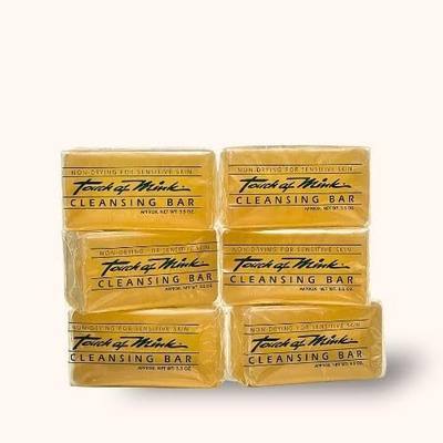Original Mink Oil Soap Bars - Mens and Womens Daily Cleanser With Moisturizing Vitamin E - Soft Facial and Body Wash - Also Great Non-Drying Shaving Soap For Everyone! - Bulk 6 Pack