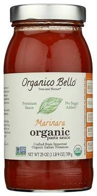 Organico Bello Organic Pasta Sauce Marinara -- 25 Oz