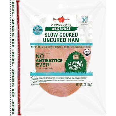 Applegate, Organic Uncured Slow Cooked Ham, 6oz