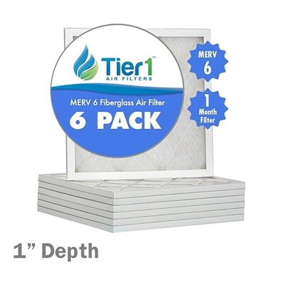 Tier1 16x22x1 Merv 6 AC Furnace Filter 6 Pack