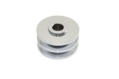 Chrome Steel Double Groove Alternator Pulley, Compatible with Chevy SBC 283-400