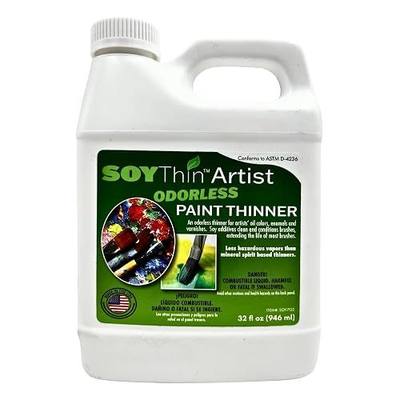 Eco Safety SoyThin Odorless Paint Thinner for Oil Painting, Oil Colors, Enamel & Varnishes - Paint Brush Cleaner and Restorer - Quart | Oil Colors, Enamel & Varnishes, Paint Brush Cleaner & Restorer, revolutionize painting routine, avoid volatile solvent odors