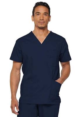 Dickies EDS Signature Mens Scrub Top V Neck 5 Pockets Relaxed Fit | Brushed Poplin Fabric, Pen Slot, D Ring, Shoulder Yokes, Back Yoke, Side Vents, Easy Care, Comfortable Mobility