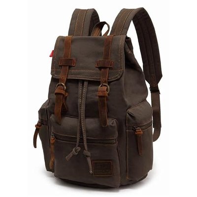 Vintage Canvas Backpack Rucksack Casual Daypacks (Army green)
