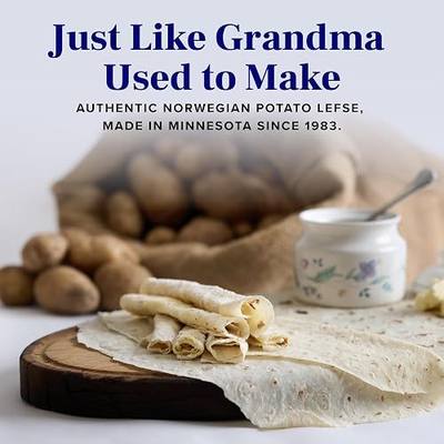 Norsland Authentic Norwegian Potato Lefse Flatbread – 6 Packages (8oz Each, 12 Rounds Total) | All-Natural, No Preservatives | Perfect for Holidays & Everyday Meals