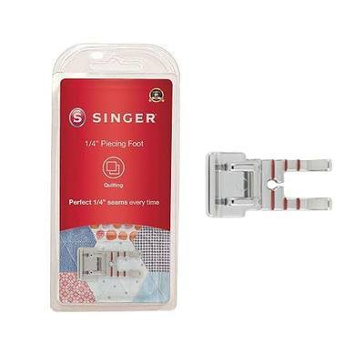 SINGER® 1/4 Inch Piecing Presser Foot for Perfect Seam Allowances | Accurate 1/4” stitching, for crafting, apparel making, compatible with low-shank household machine