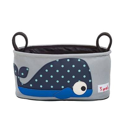 3 Sprouts Universal Stroller Organizer with Cup Holder - Durable Stroller Caddy Accessory for Storage, Stroller Bag, Whale