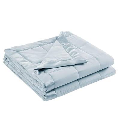 Madison Park Down Alternative Queen Blanket for Bed, Satin Trim, Blue | Lightweight Windom Blanket Full Size Premium 3M Scotchgard Moisture Wicking Treatment, OEKO TEX, Soft Bed Cover, All Season