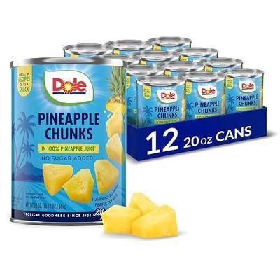 Dole Pineapple Chunks in 100% Pineapple Juice with No Sugar Added - Dole Canned Fruit - 20 oz Cans - 12 Pack