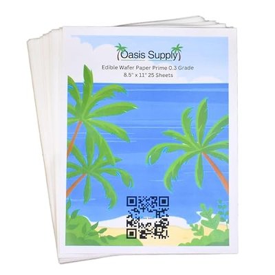 Oasis Supply 25 Piece O-Grade Wafer Paper Pack, 8" by 11"