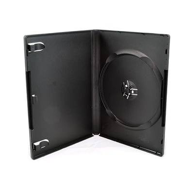 25 Pack Maxtek Standard 14mm Black Signle Disc DVD Cases with Outter Clear Sleeve