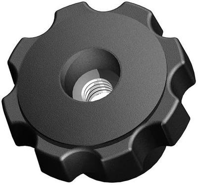 AN8C-F7S21 2.48" Fluted knob thru hole 1/2 - 13 steel zinc insert soft touch (Pack of 10)