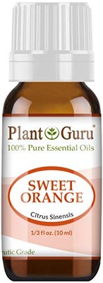 Sweet Orange Essential Oil 10 ml 100% Pure Undiluted Therapeutic Grade Citrus Sinensis, Cold Pressed from Fresh Orange Peel, Great for Aromatherapy Diffuser, Relaxation and Calming, Natural Cleaner.