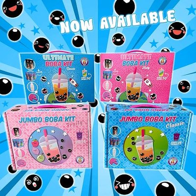 The Original Ultimate D.I.Y. Boba / Bubble Tea Kit Gift Box 6 Flavors, Boba Pearls, Straws and Shaker (FRUITY)