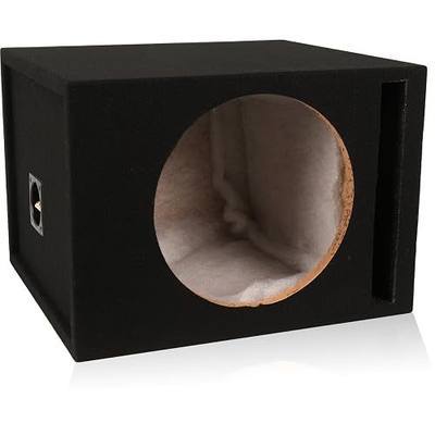 BELVA 1SV12B Single 12” Vented Subwoofer Enclosure – 3/4” MDF Car Sub Box with 1.8 cu ft, Polyfil Lining, Durable Carpet, Gold Terminals, Tuned to 36Hz