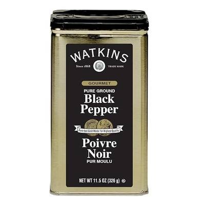 Watkins Gourmet Spice Tin, Pure Ground Black Pepper, 11.5 oz. Tin, 1 Count