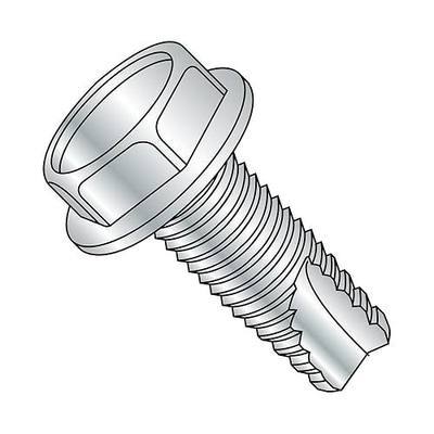 Small Parts 37203W Steel Thread Cutting Screw, Zinc Plated Finish, Hex Washer Head, Type 23, 3/8"-16 Thread Size, 1-1/4" Length (Pack of 10)
