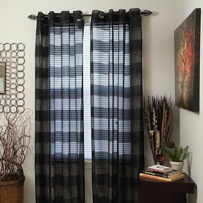 Home Lavish Sofia Grommet Single Curtain Panel, 108-Inch, Black