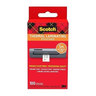 Scotch Thermal Pouches Business Card, 2.3 in x 3.70 in (59 mm x 94 mm), 100 Pack