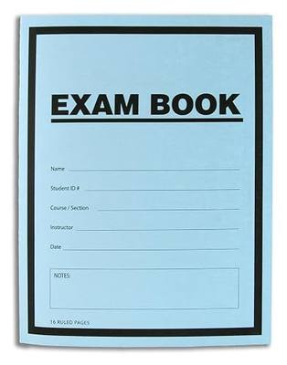 BookFactory Exam Blue Book Test Booklet, 5 Pack, 16 Pages | Ruled Format, Saddle Stitched, 8.5'' x 11'' - Made in USA
