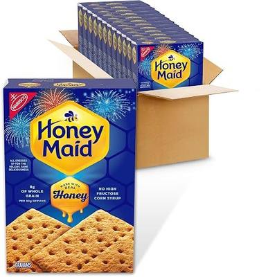 HONEY MAID Graham Crackers, Lunch Snacks, Bulk Snacks, 12 - 14.4 oz Boxes | 8g Whole Grain Per 30g Serving, Made with Real Honey, No High Fructose Corn Syrup