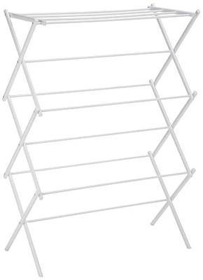 Amazon Basics Foldable Portable Clothes Drying Rack for Indoor Air Drying, Collapsible Design, 14.5" D x 29.5" W x 41.8" H, White