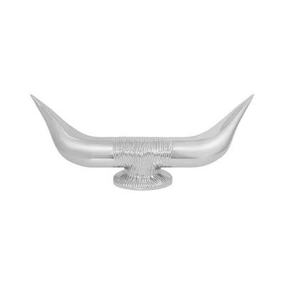 GG Grand General 48181 Chrome Bull Horn Hood Ornament with Round Base