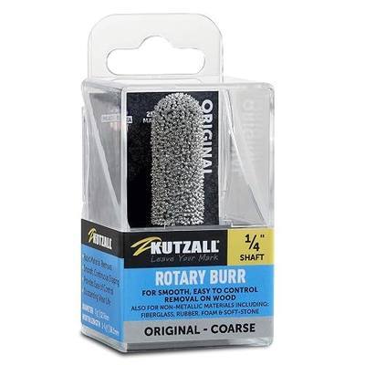 Kutzall Original Ball Nose Rotary Burr, 1⁄4" Shaft, Coarse - Wood Carving Bit for Bosch, DeWalt, Milwaukee, etc. Abrasive Tungsten Carbide, 1⁄2" (12.7mm) Dia. X 1-1⁄2" (38.1mm) Length, BN-12X112