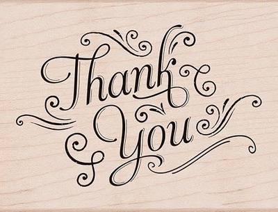 Hero Arts K5870 Wood Stamps, Thank You with Flourishes
