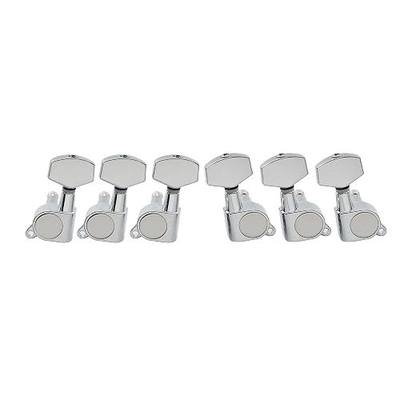 Musiclily Basic R15A 3R3L 15:1 Ratio Full Sealed Machine Heads Tuners Tuning Pegs Keys with Big Hex Button for Acoustic Electric Guitar, Chrome