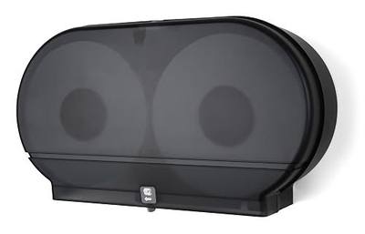 RD0027-02F Twin Jumbo Tissue Dispenser with Core Adaptor, Black Translucent