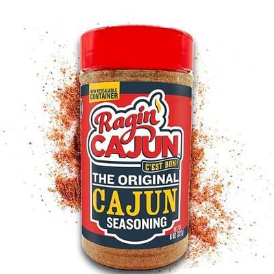 Original Cajun Seasoning - 8 oz, Less Salt, Low Sodium, No MSG, All Natural - Authentic Louisiana Spice for Grilling and Cooking Fish, Chicken, Steak, Soup, Seafood & Gumbo by Ragin' Cajun
